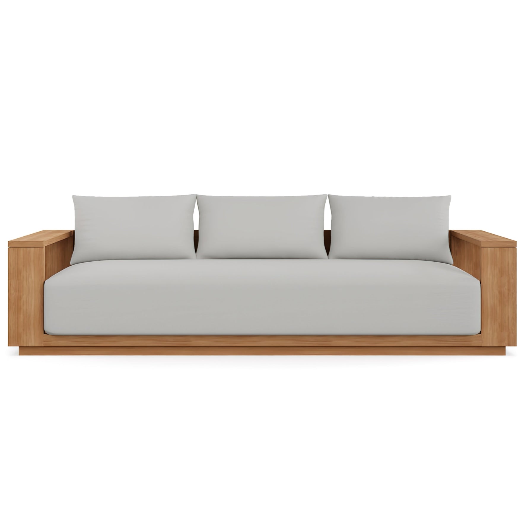 Beja Luxe Teak Sofa in Cast Silver