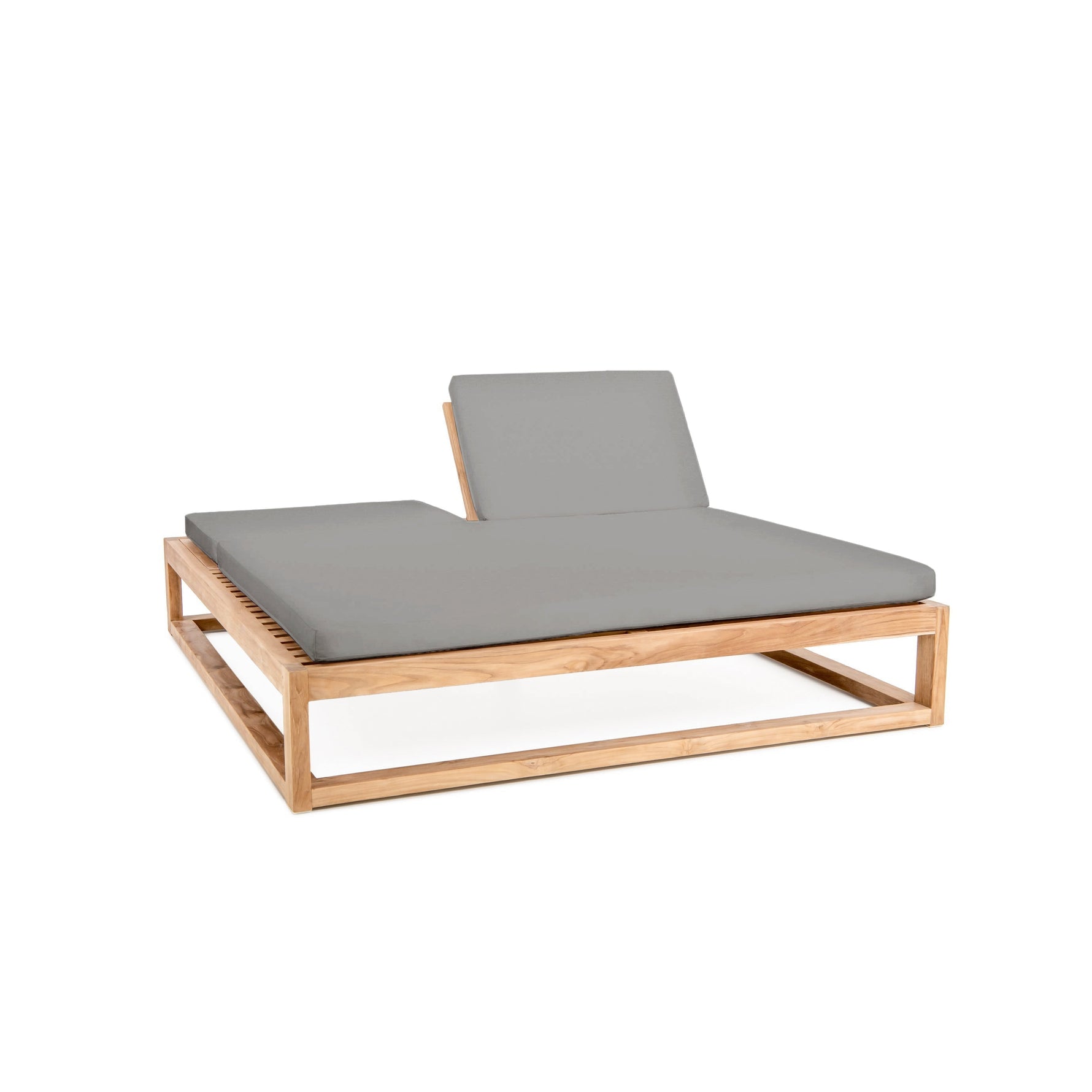 Caldas Double Chaise Lounge Canvas Charcoal
