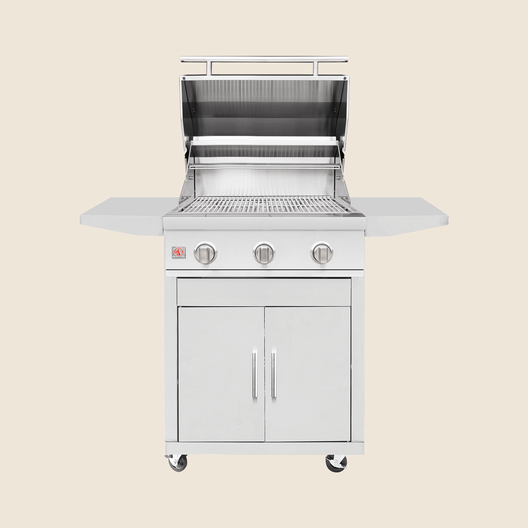 Summerset 25-inch Sizzler grill cart — open view