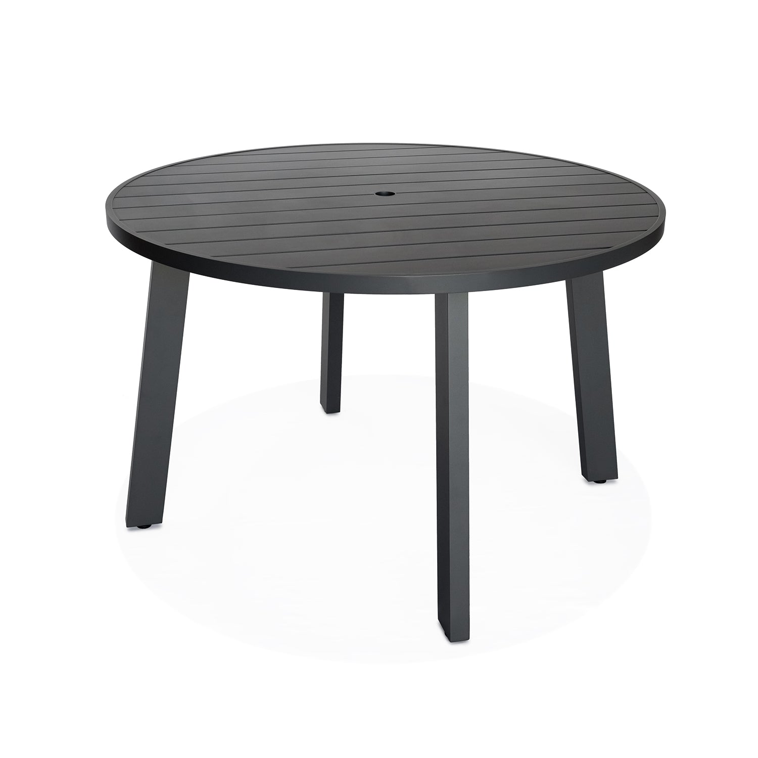 Classic Aluminum 48in Round Dining Table in Black