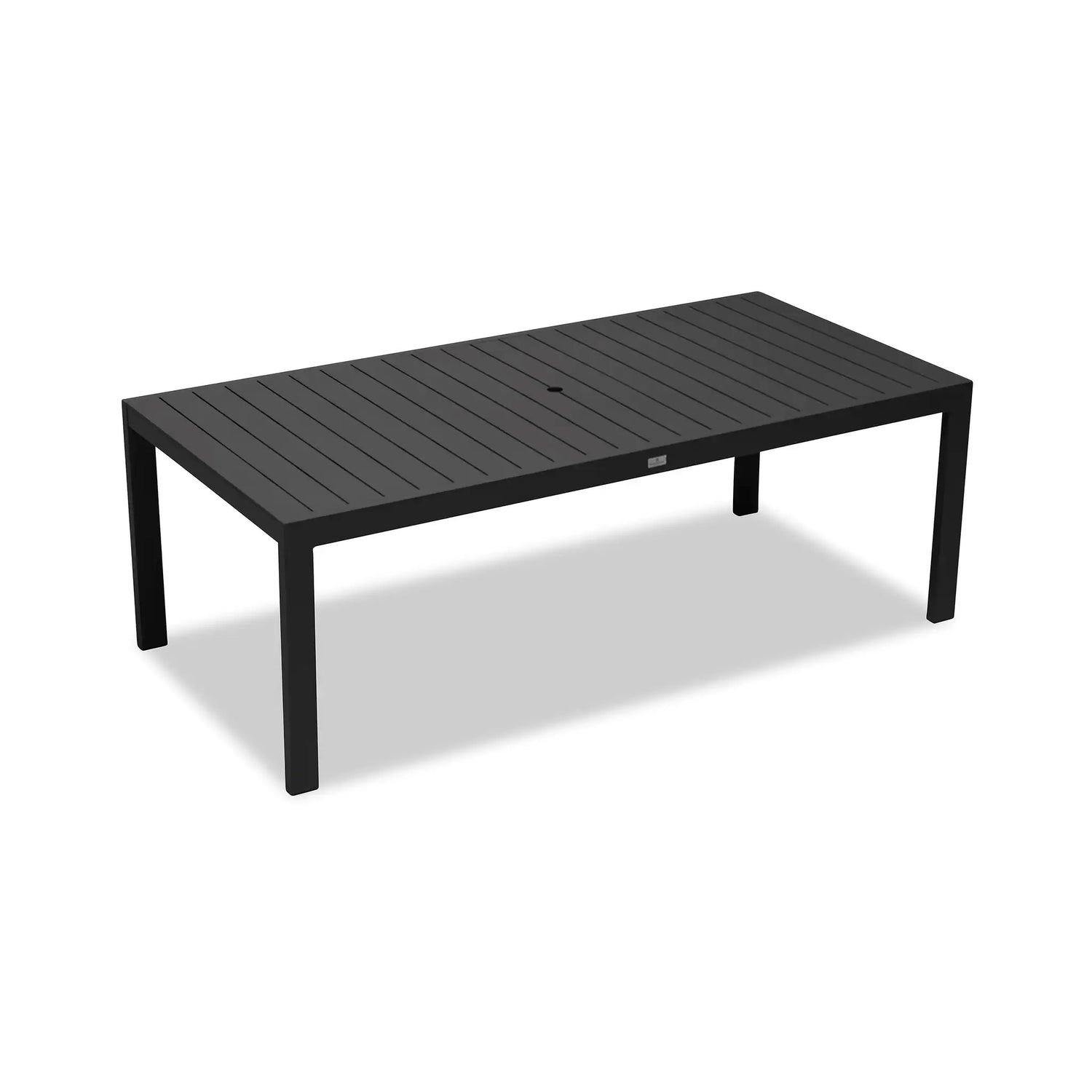 Classic Aluminum 8-Seat Rectangular Dining Table in Black