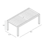 Classic Aluminum 8-Seat Rectangular Dining Table dimensions