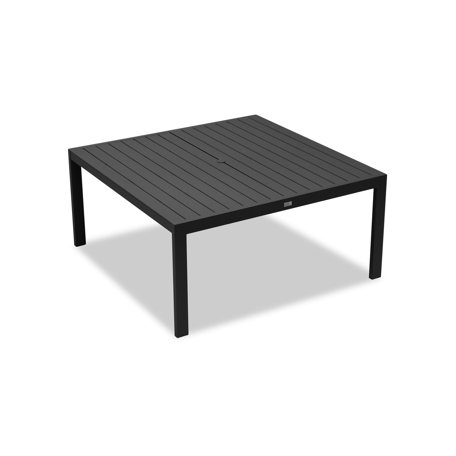 Classic Aluminum 8-Seat Square Dining Table in Black