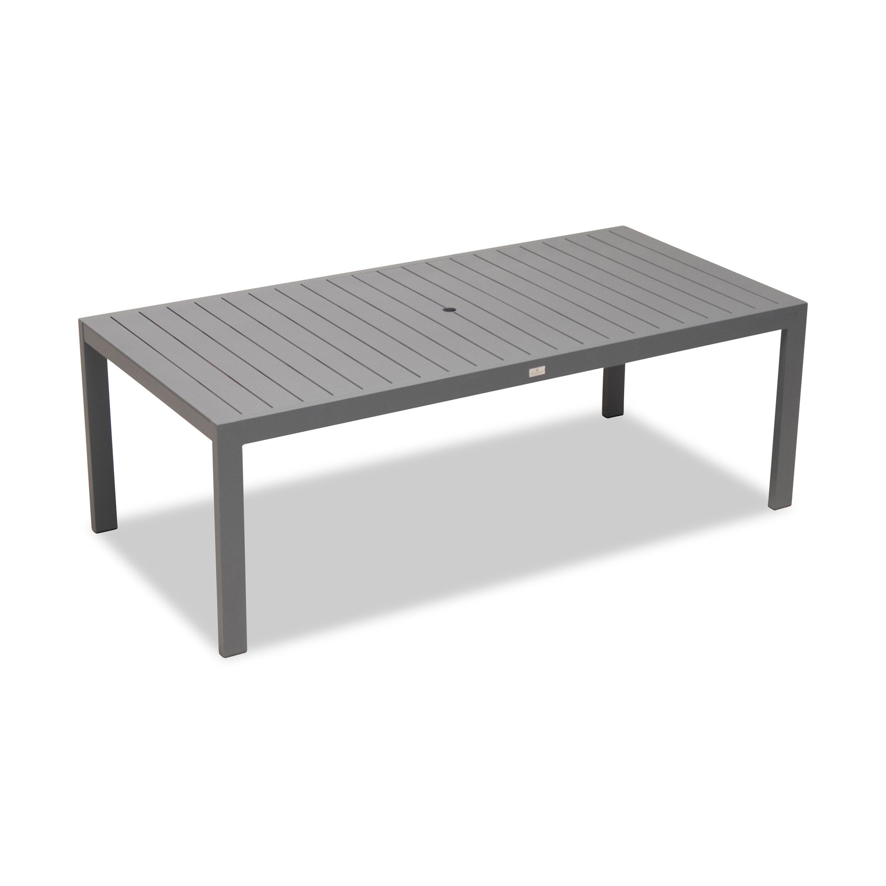 Classic Aluminum 8-Seat Rectangular Dining Table in Slate