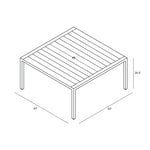 Classic Aluminum 8-Seat Square Dining Table dimensions