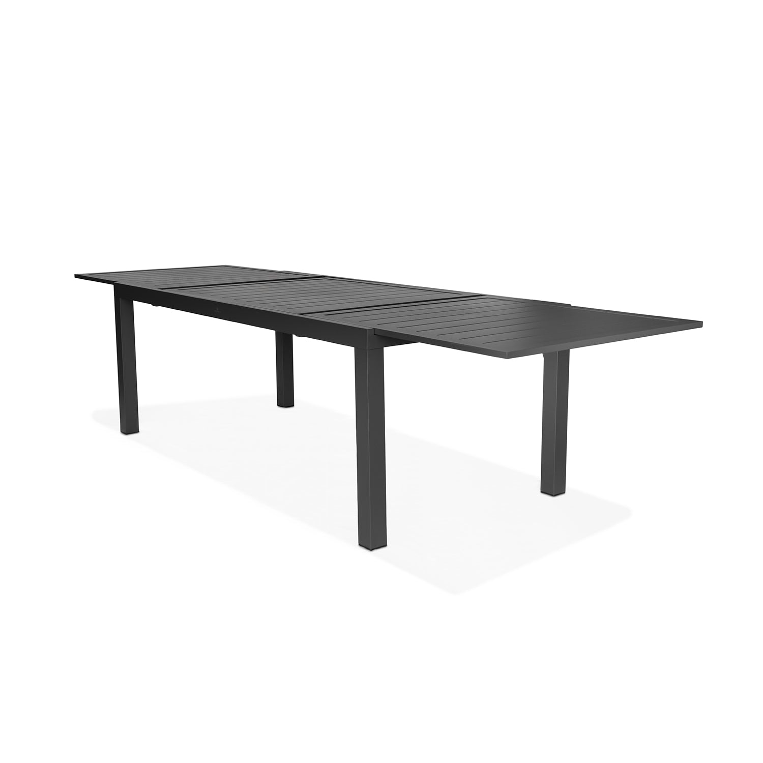 Classic Aluminum Extendable Dining Table in Slate