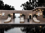 Muse Teak Chaise Lounge styled