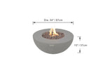 Modeno Roca fire table detail