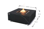 Sofia fire table dimensions diagram
