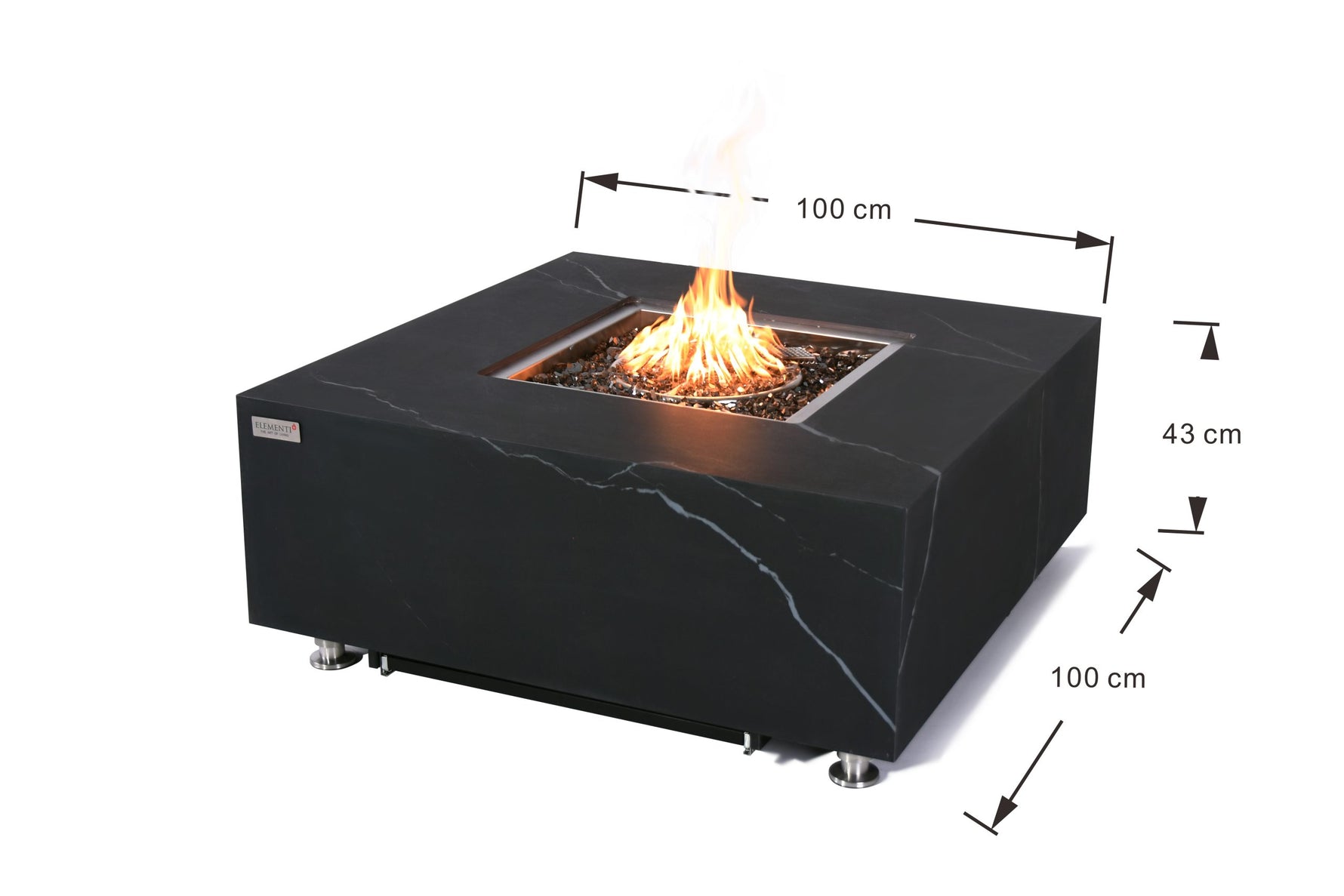 Sofia fire table dimensions diagram