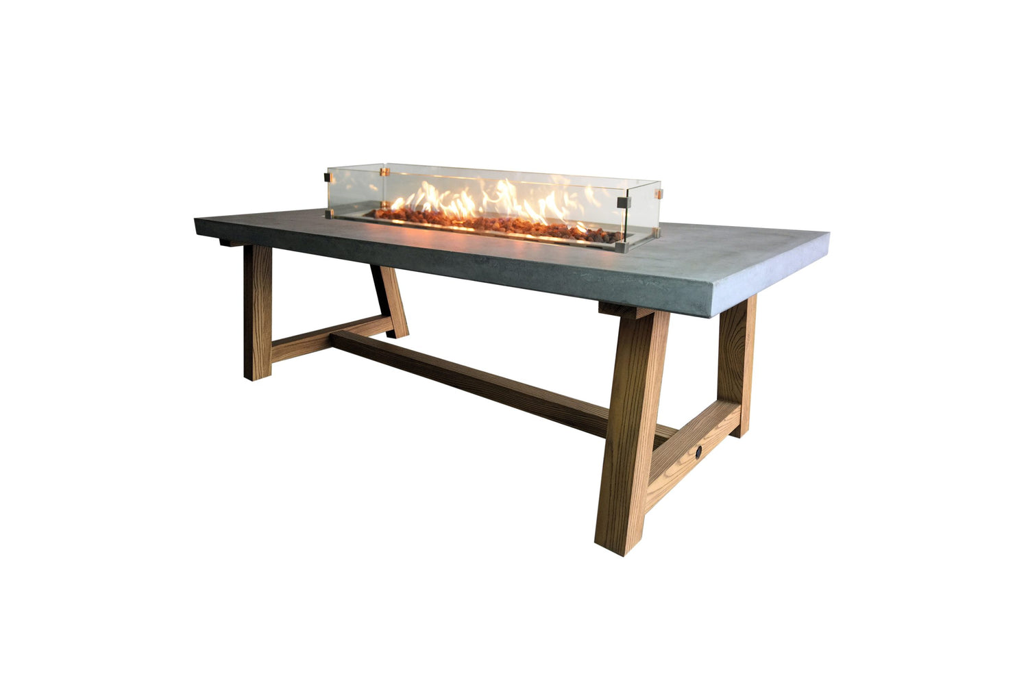 Elementi Fire Sonoma 83 inch Cast Concrete Gas Fire Dining Table
