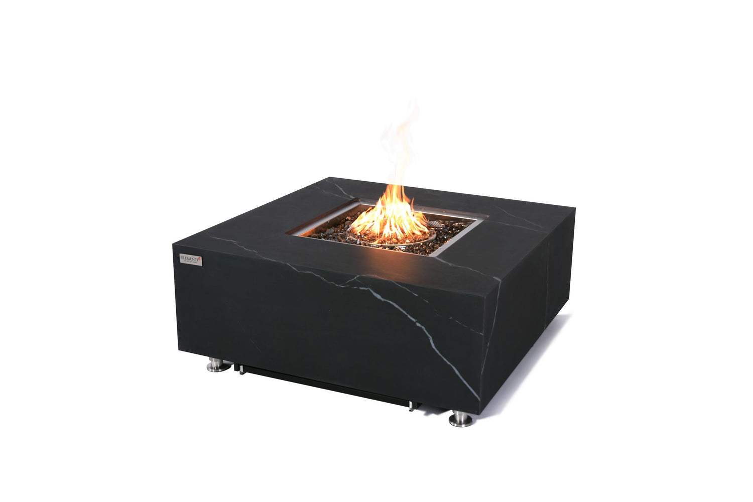 Elementi Plus Sofia 40 inch Marble Porcelain Fire Table in Bulgaria Black