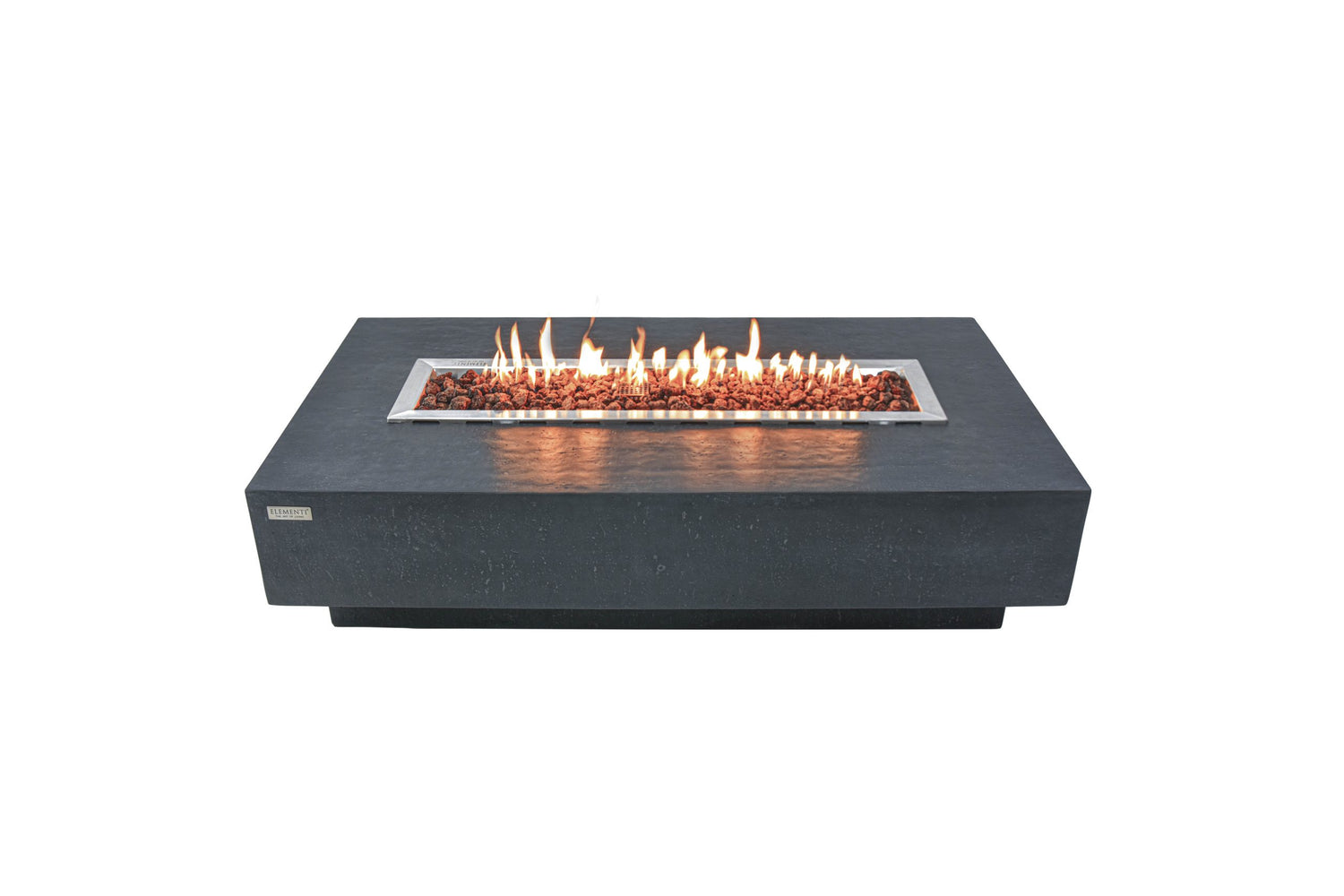 Elementi Fire Hampton 56 inch Cast Concrete Gas Fire Pit Table Dark Gray