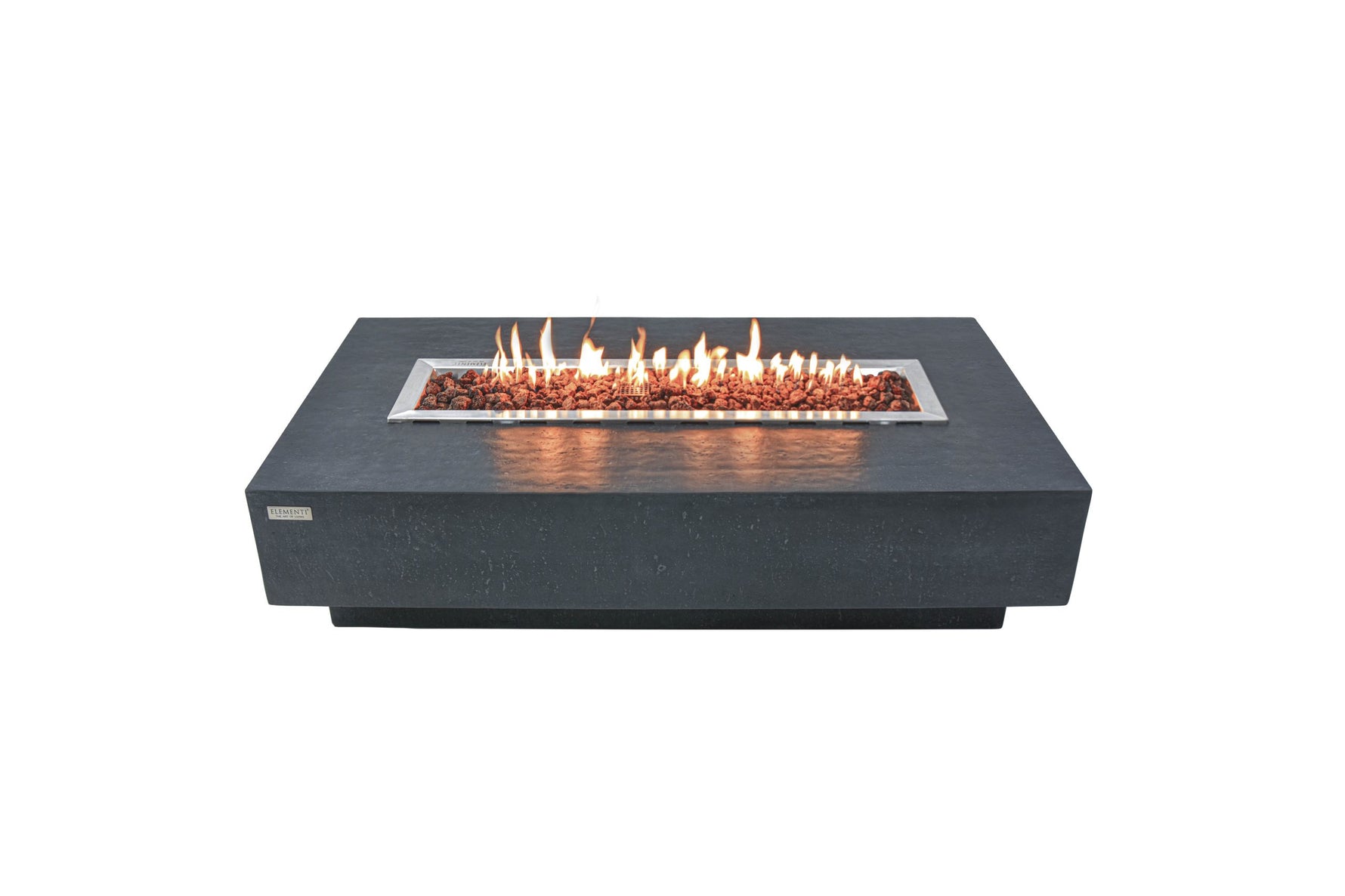 Elementi Fire Hampton 56 inch Cast Concrete Gas Fire Pit Table Dark Gray