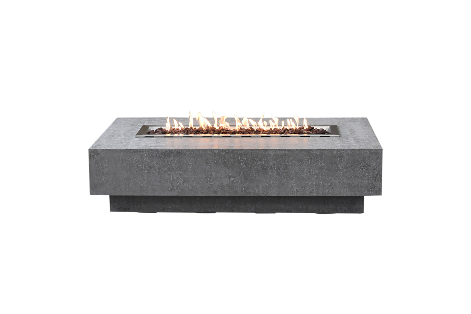 Elementi Fire Hampton 56 inch Cast Concrete Gas Fire Pit Table Light Gray