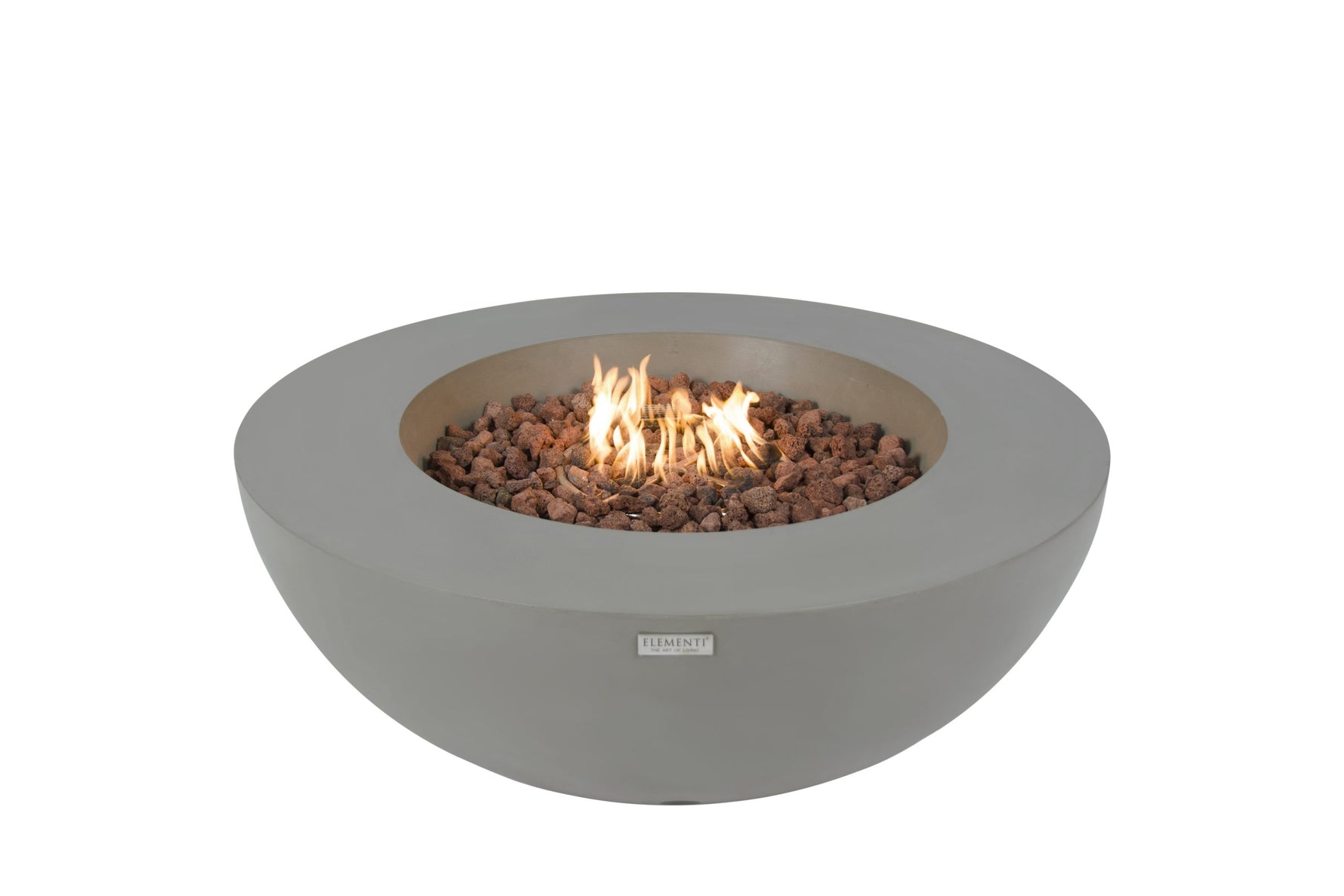 Elementi Fire Lunar Bowl 42 inch Cast Concrete Gas Fire Pit Table Light Gray