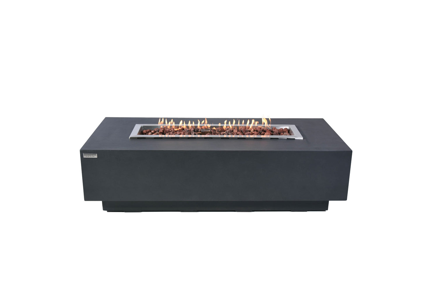 Elementi Fire Granville 60 inch Cast Concrete Gas Fire Pit Table Dark Gray