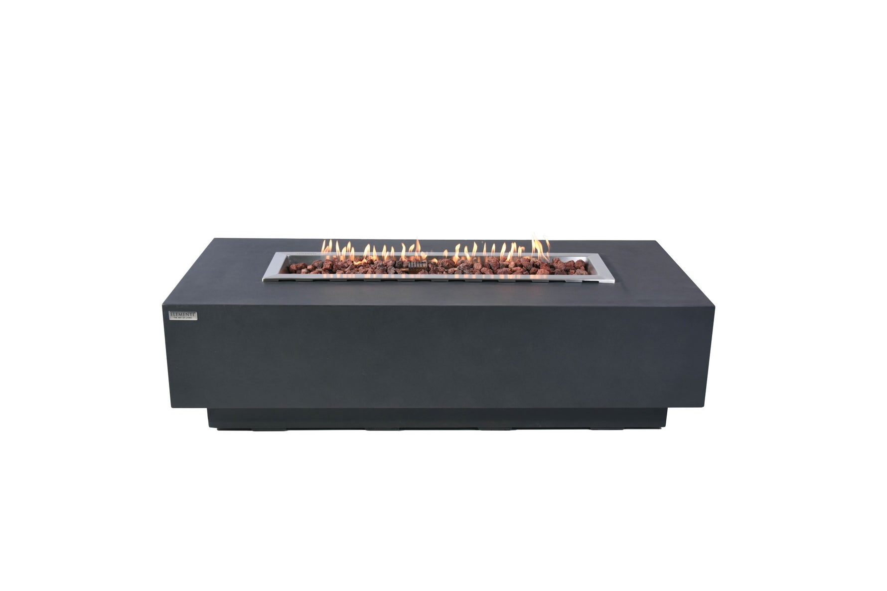 Elementi Fire Granville 60 inch Cast Concrete Gas Fire Pit Table Dark Gray