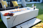 Carrara fire table burner detail