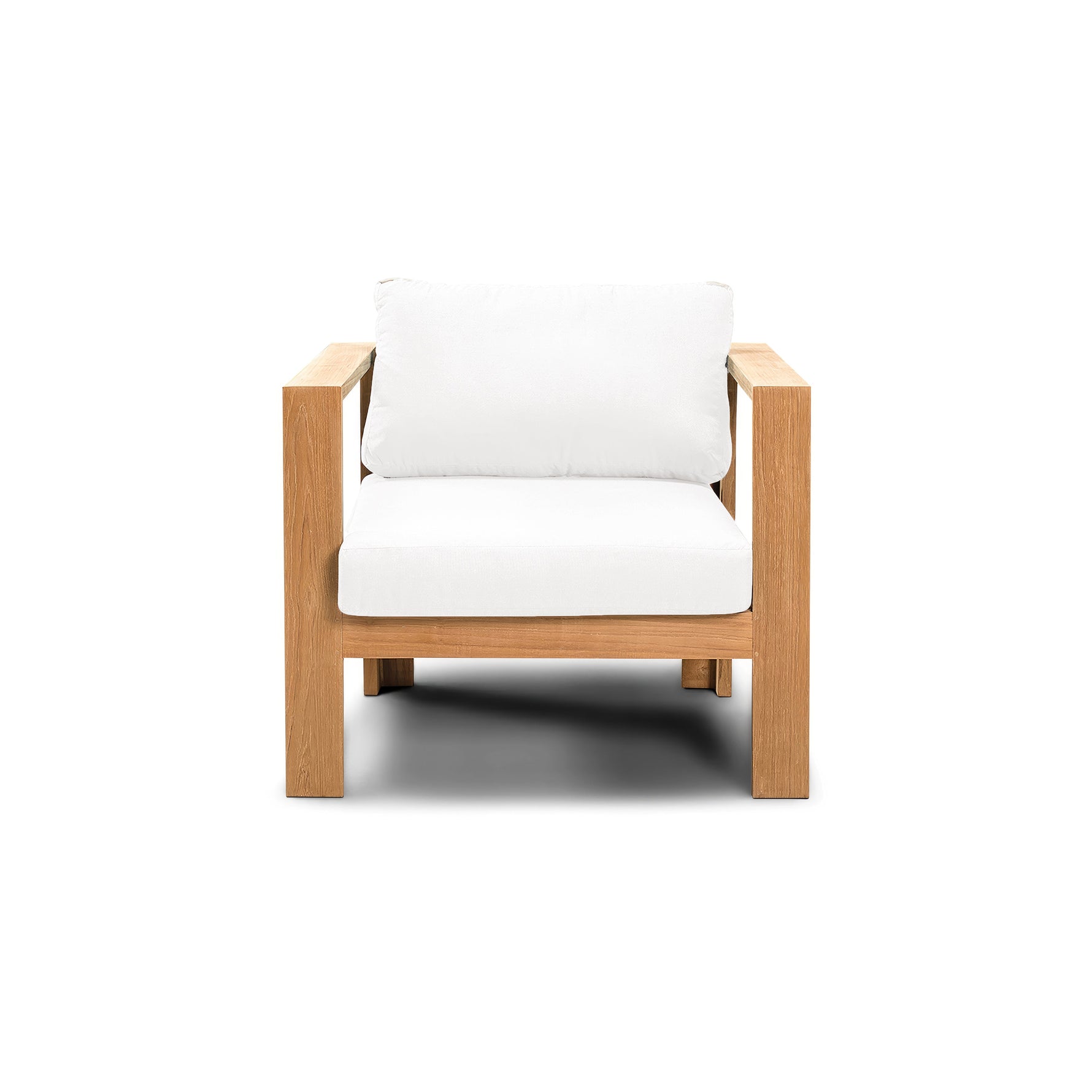 Ando Teak Club Chair in Canvas Natural