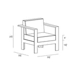 Ando Teak Club Chair dimensions
