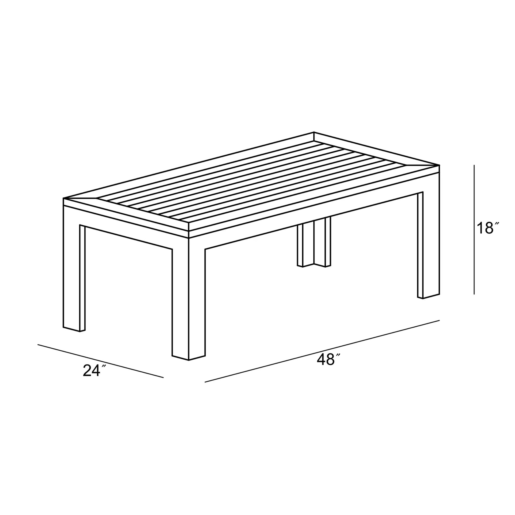 Ando Teak Coffee Table dimensions