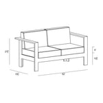Ando Teak Loveseat dimensions