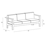 Ando Teak Sofa dimensions
