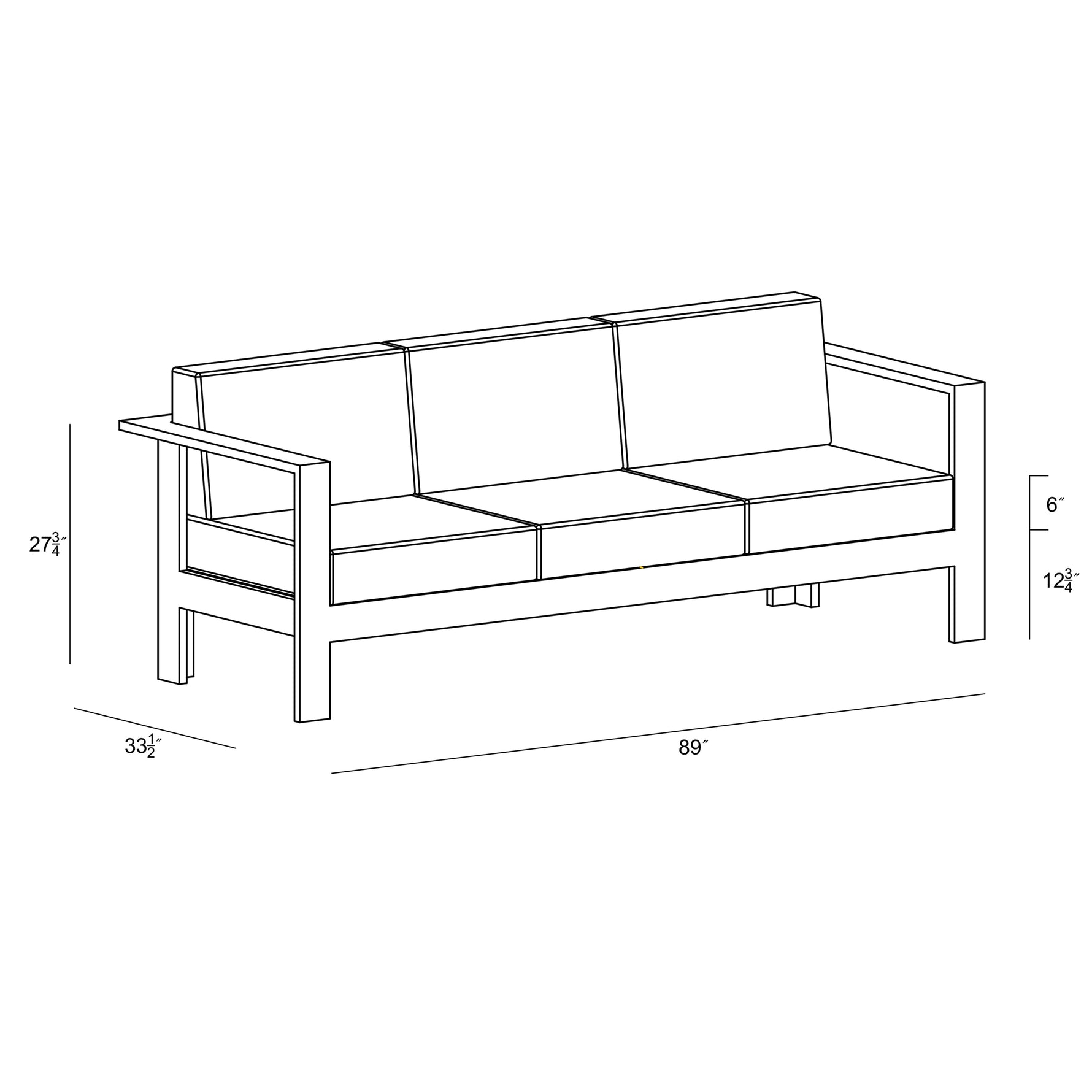 Ando Teak Sofa dimensions
