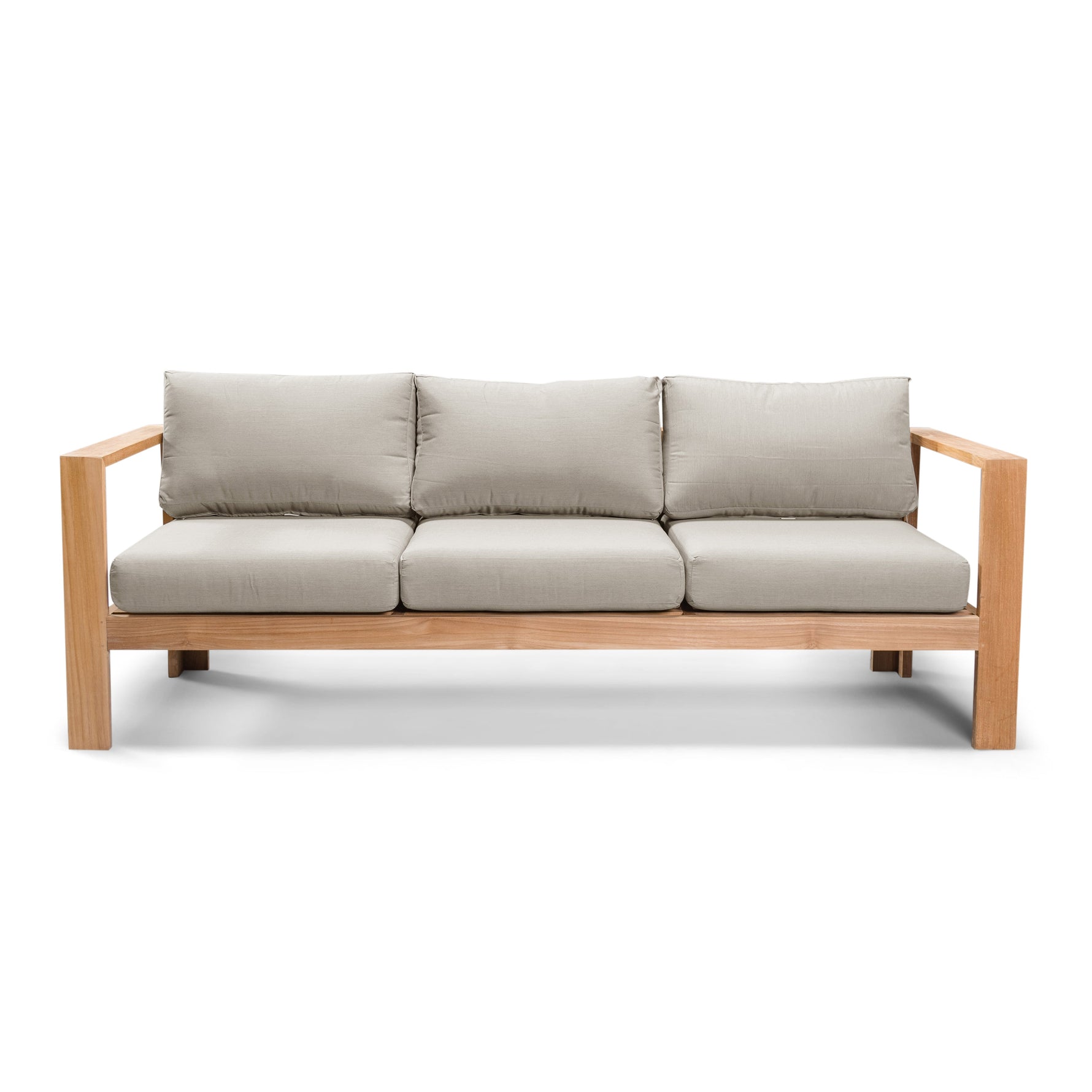 Ando Teak Sofa in Cast Silver