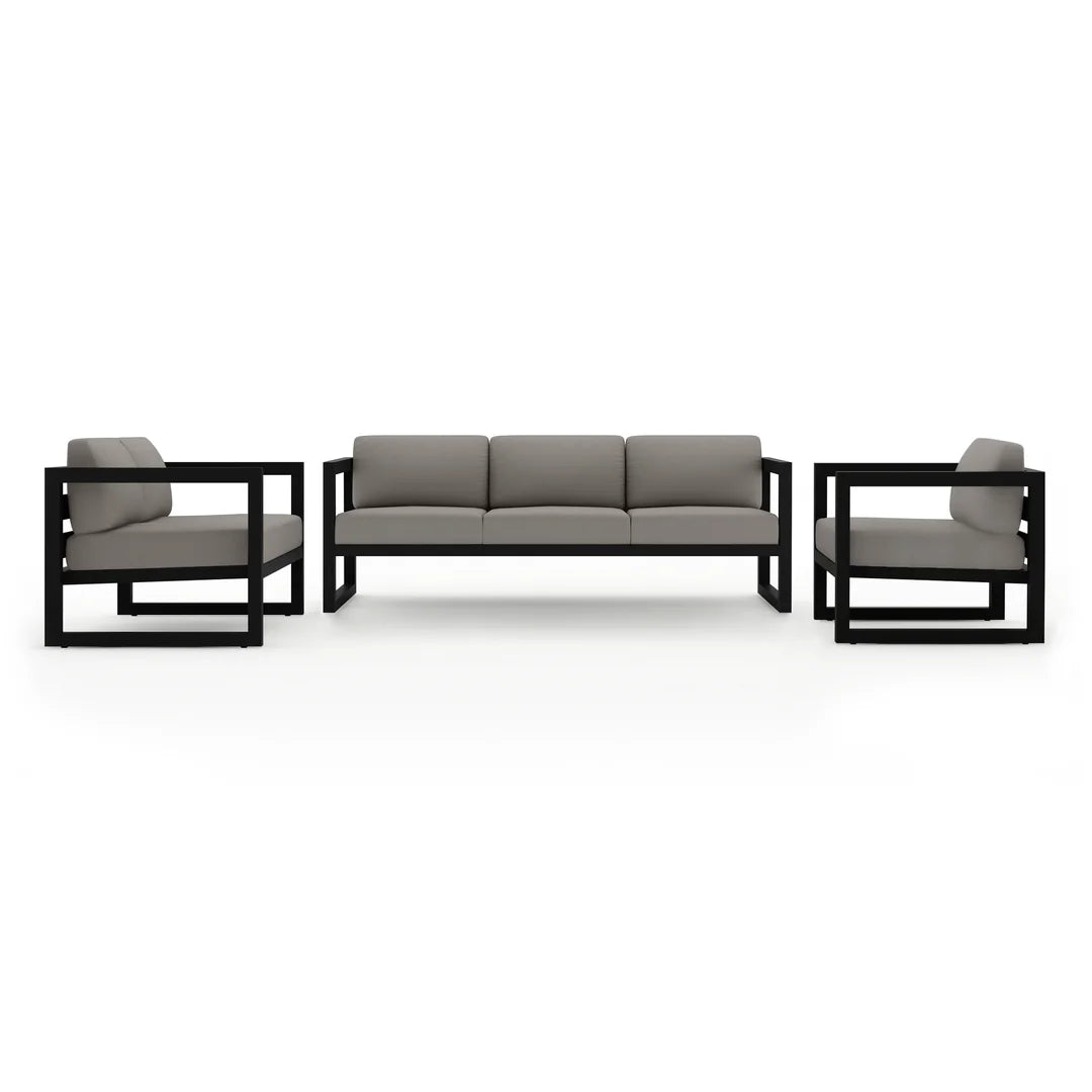Harmonia Living Avion 3-Piece Aluminum Sofa Loveseat Set outdoor furniture