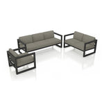 Harmonia Living Avion 3-Piece Aluminum Sofa Loveseat Set outdoor furniture