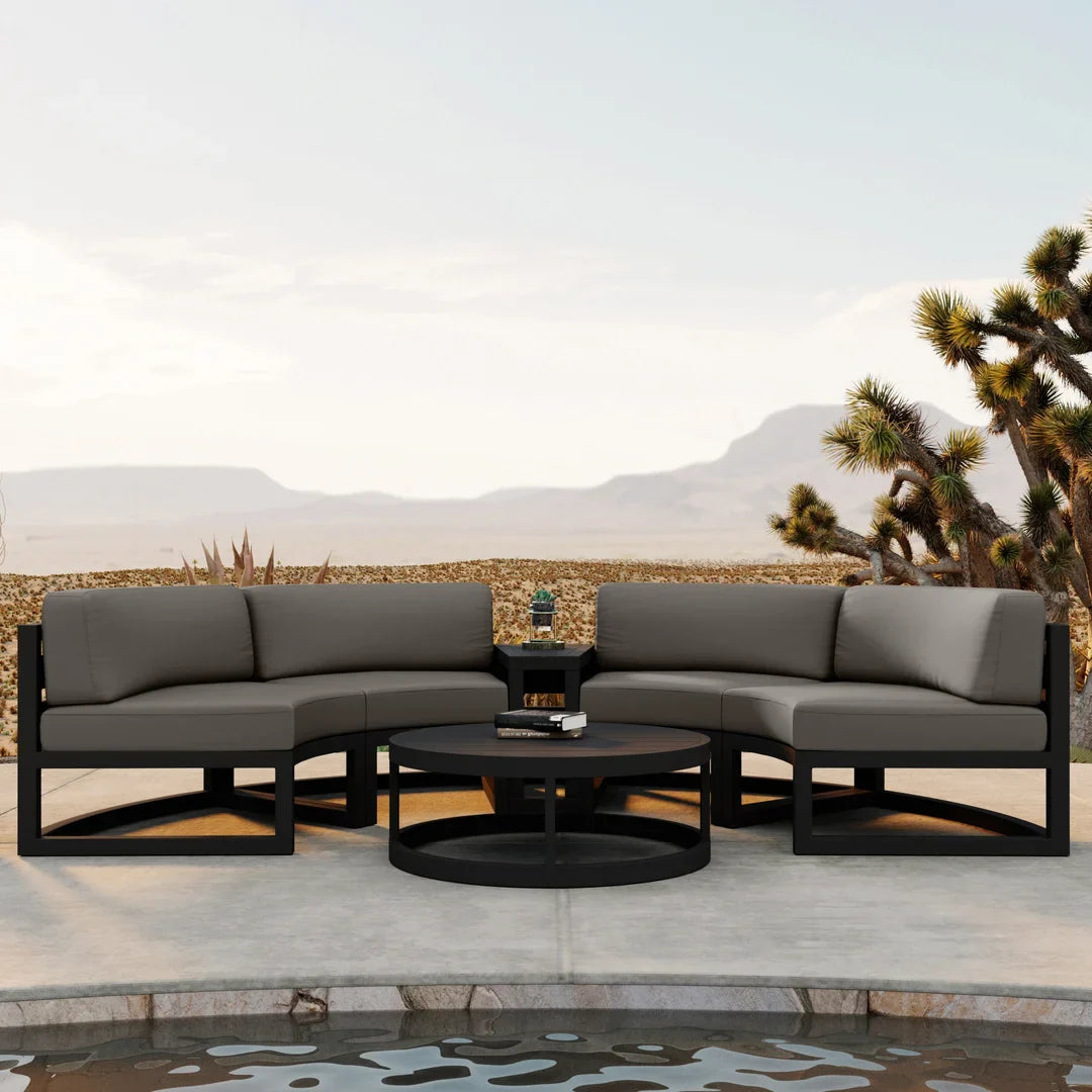 Harmonia Living Avion 4-Piece Aluminum Curve Sectional Set outdoor furniture