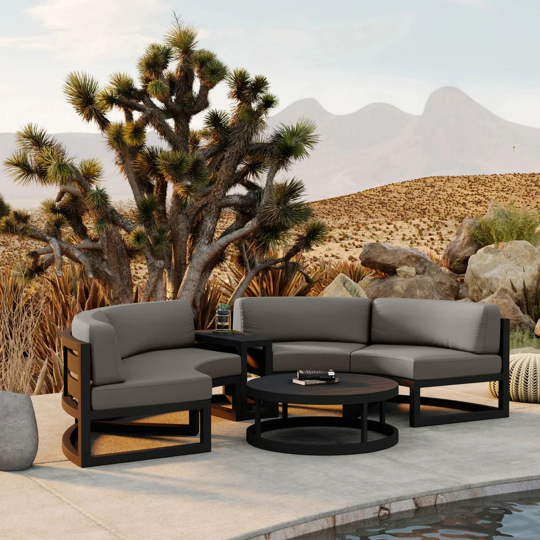 Harmonia Living Avion 4-Piece Aluminum Curve Sectional Set outdoor furniture