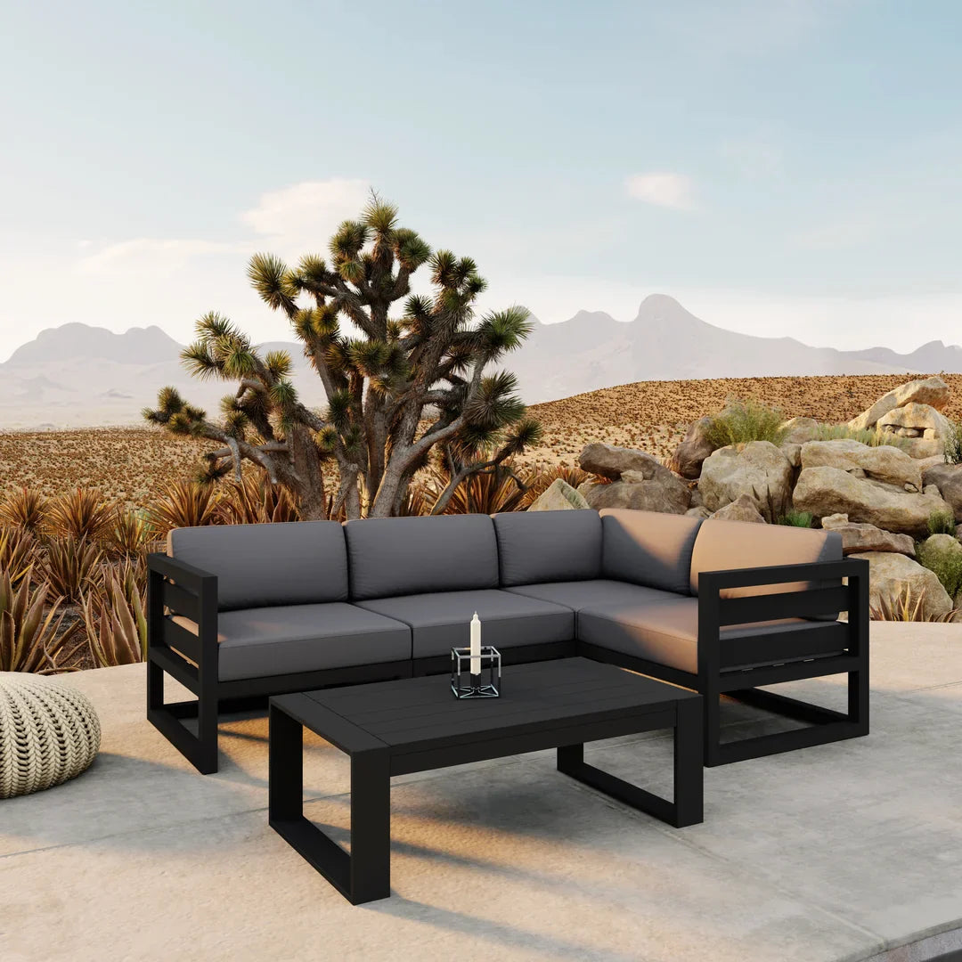 Harmonia Living Avion 5-Piece Aluminum Sectional Set outdoor furniture