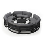 Harmonia Living Avion 7-Piece Aluminum Curve Sectional Set outdoor furniture