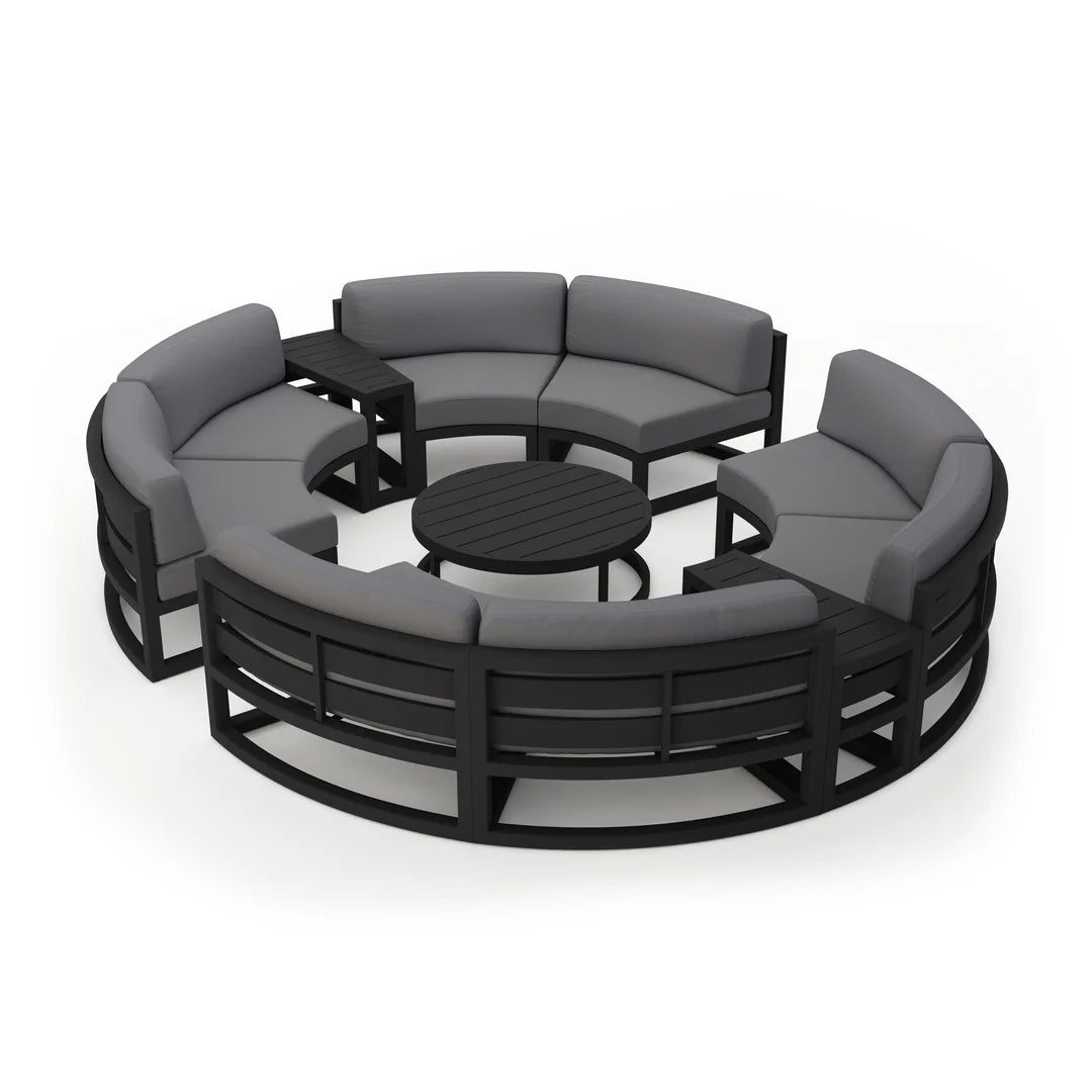 Harmonia Living Avion 7-Piece Aluminum Curve Sectional Set outdoor furniture