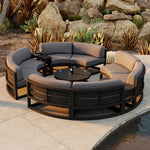 Harmonia Living Avion 7-Piece Aluminum Curve Sectional Set outdoor furniture