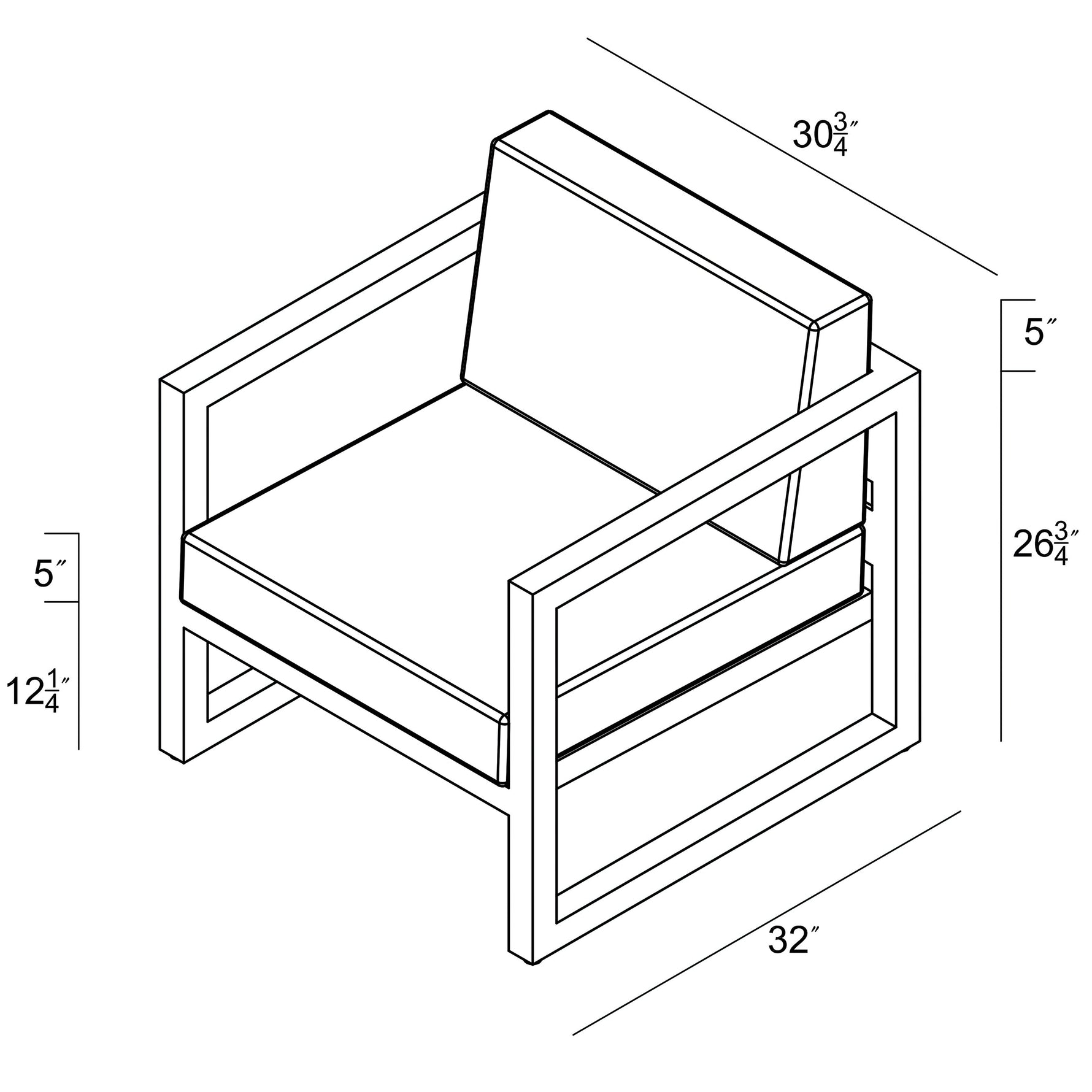 Avion Club Chair dimensions