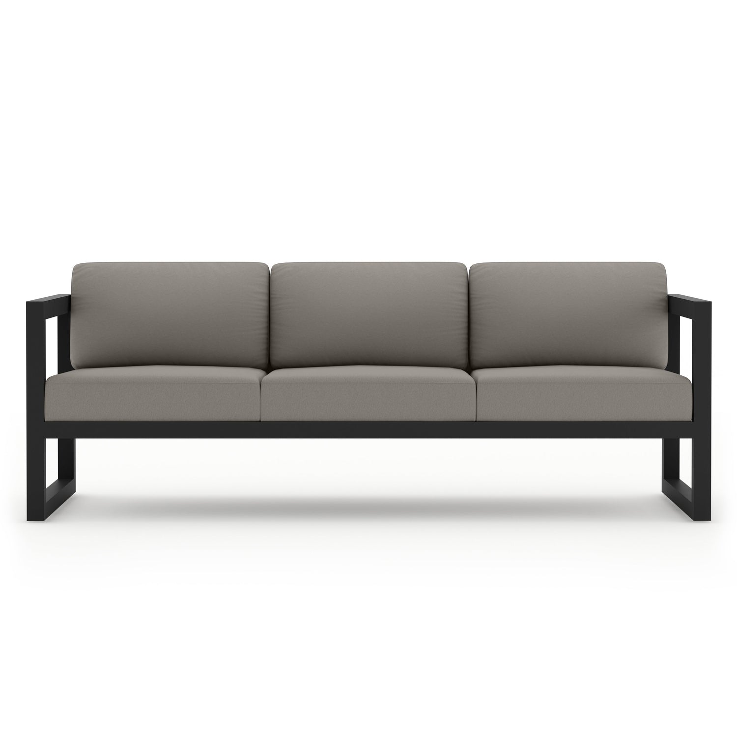 Avion Aluminum Sofa in Black / Canvas Charcoal