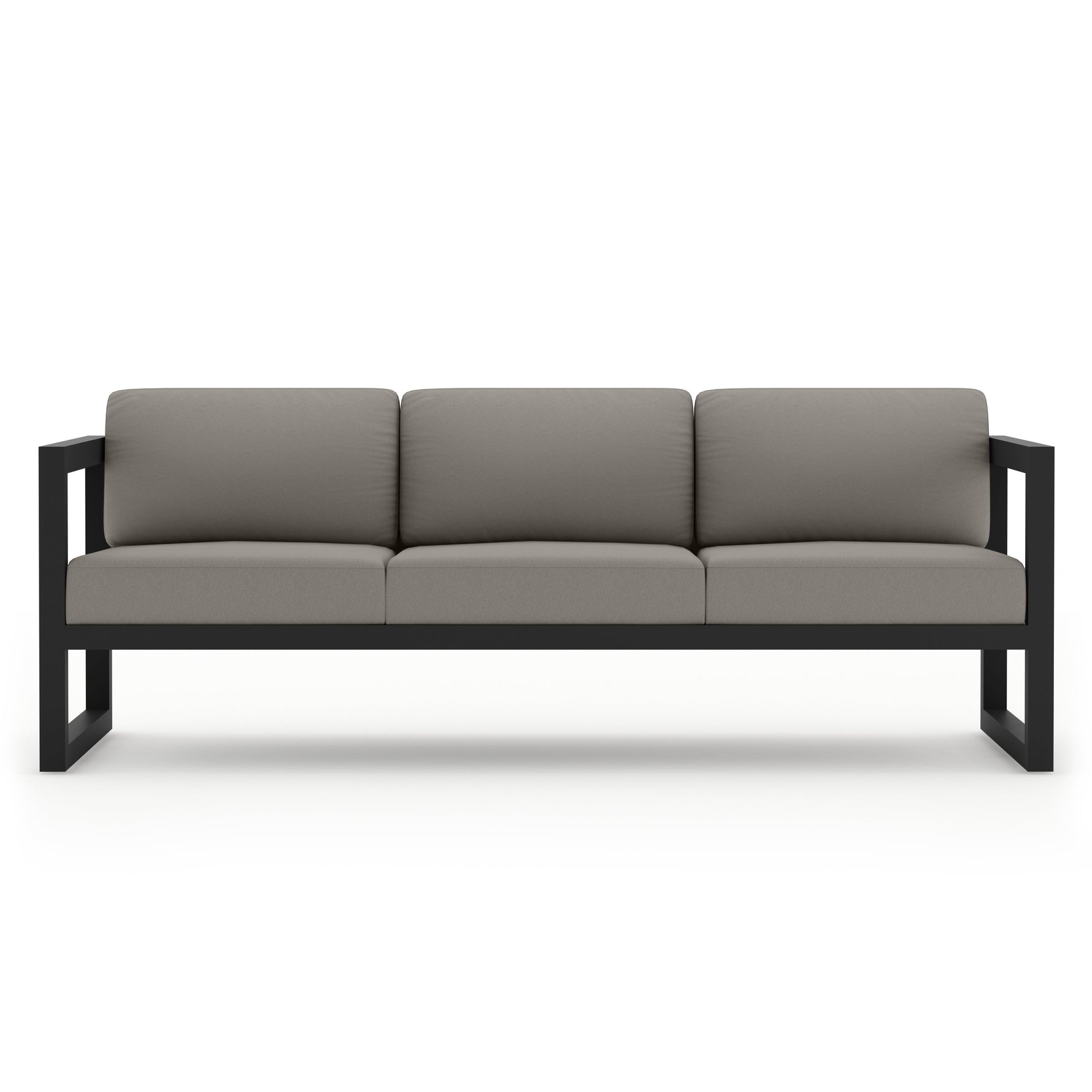 Avion Aluminum Sofa in Black / Canvas Charcoal