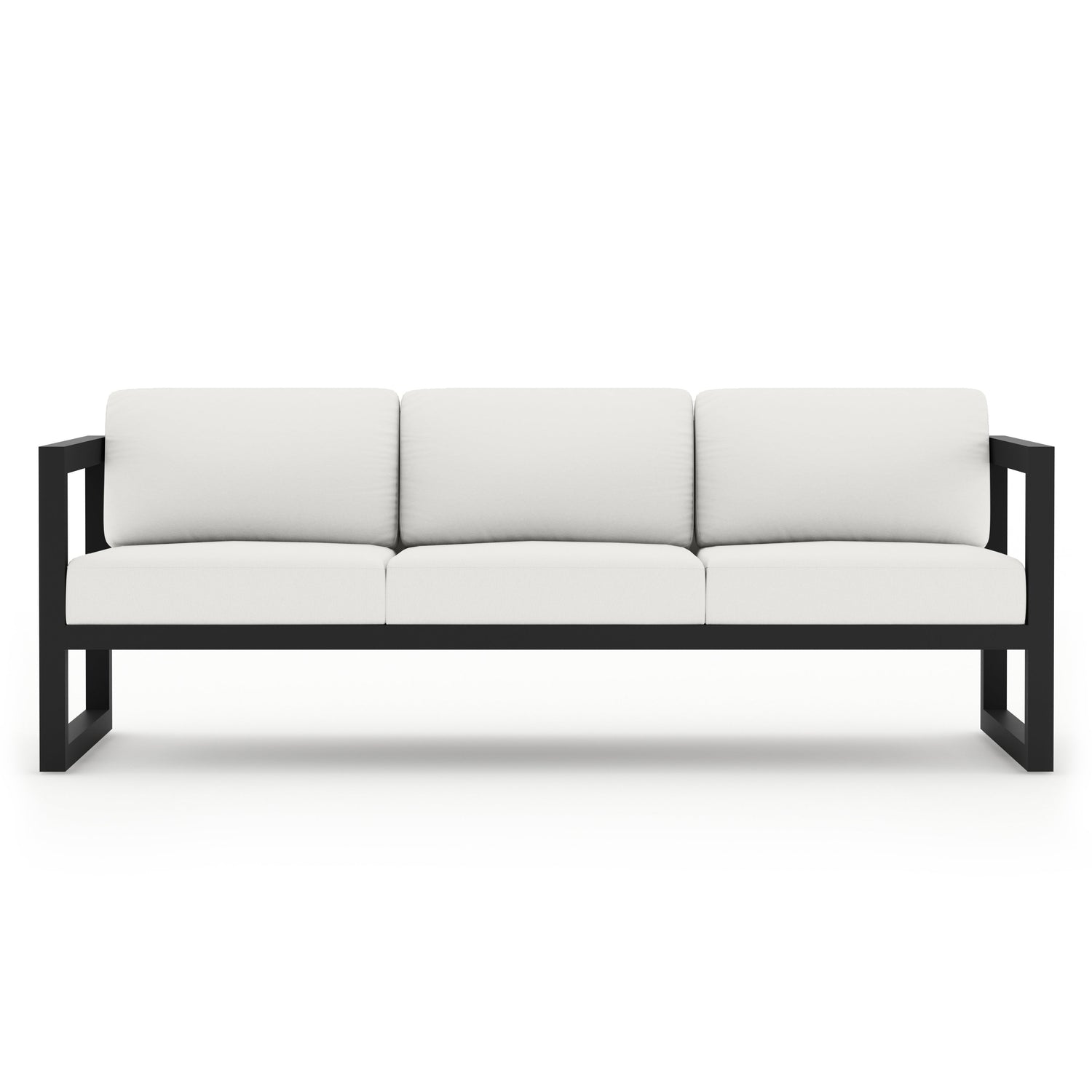 Avion Aluminum Sofa in Black / Canvas Natural