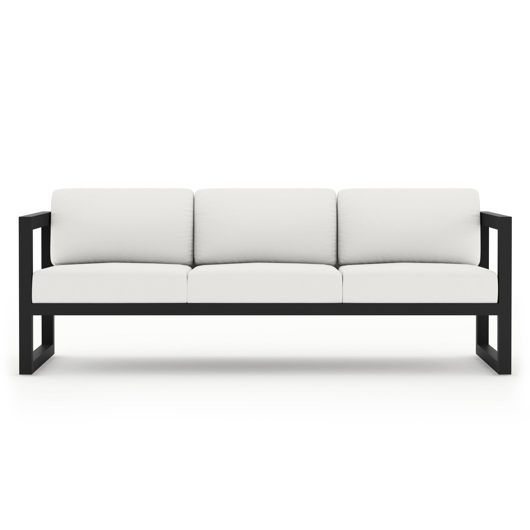Avion Aluminum Sofa in Black / Canvas Natural