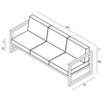 Avion Sofa dimensions