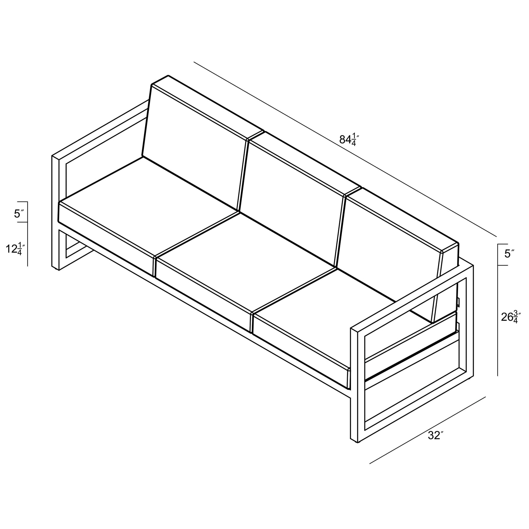 Avion Sofa dimensions