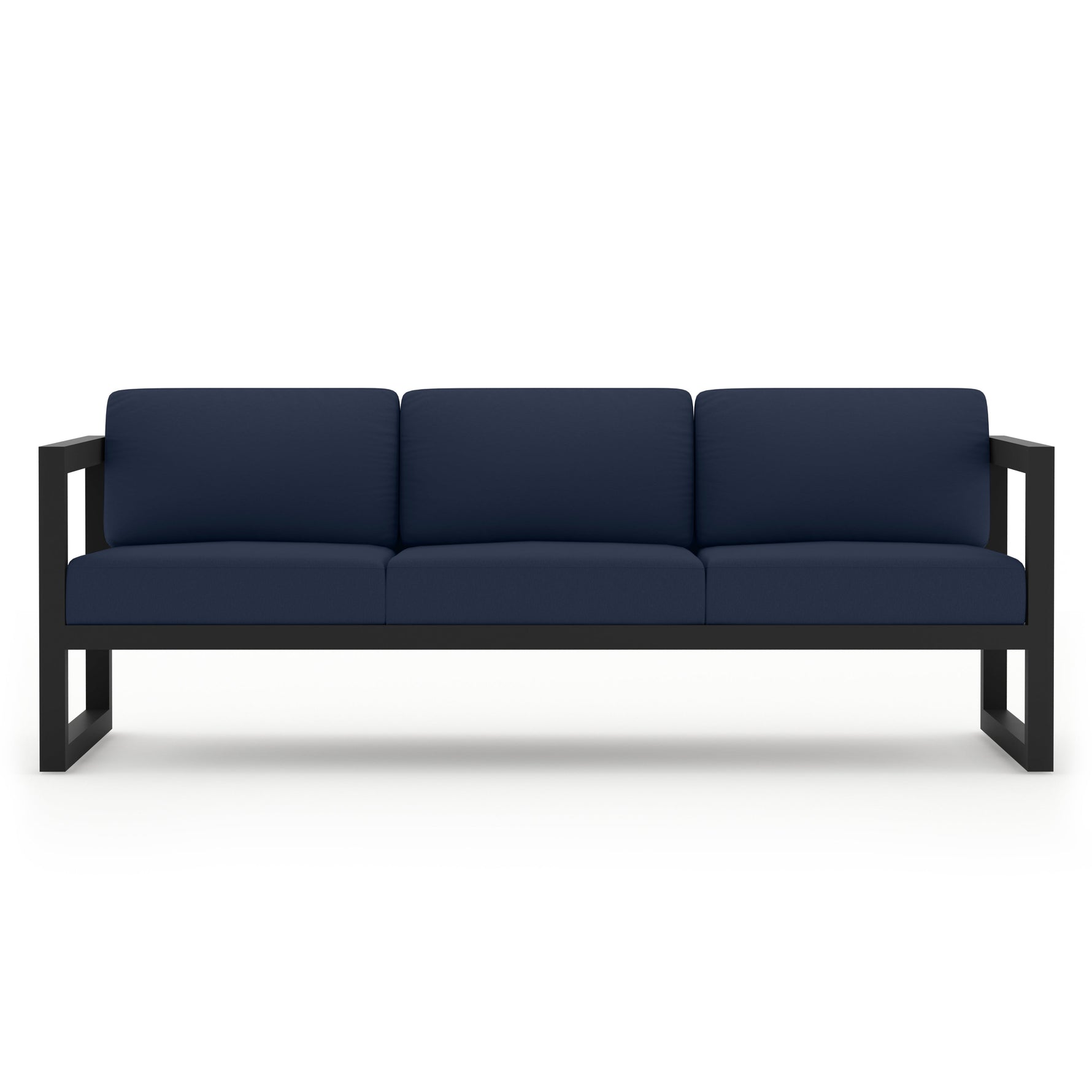 Avion Aluminum Sofa in Black / Spectrum Indigo