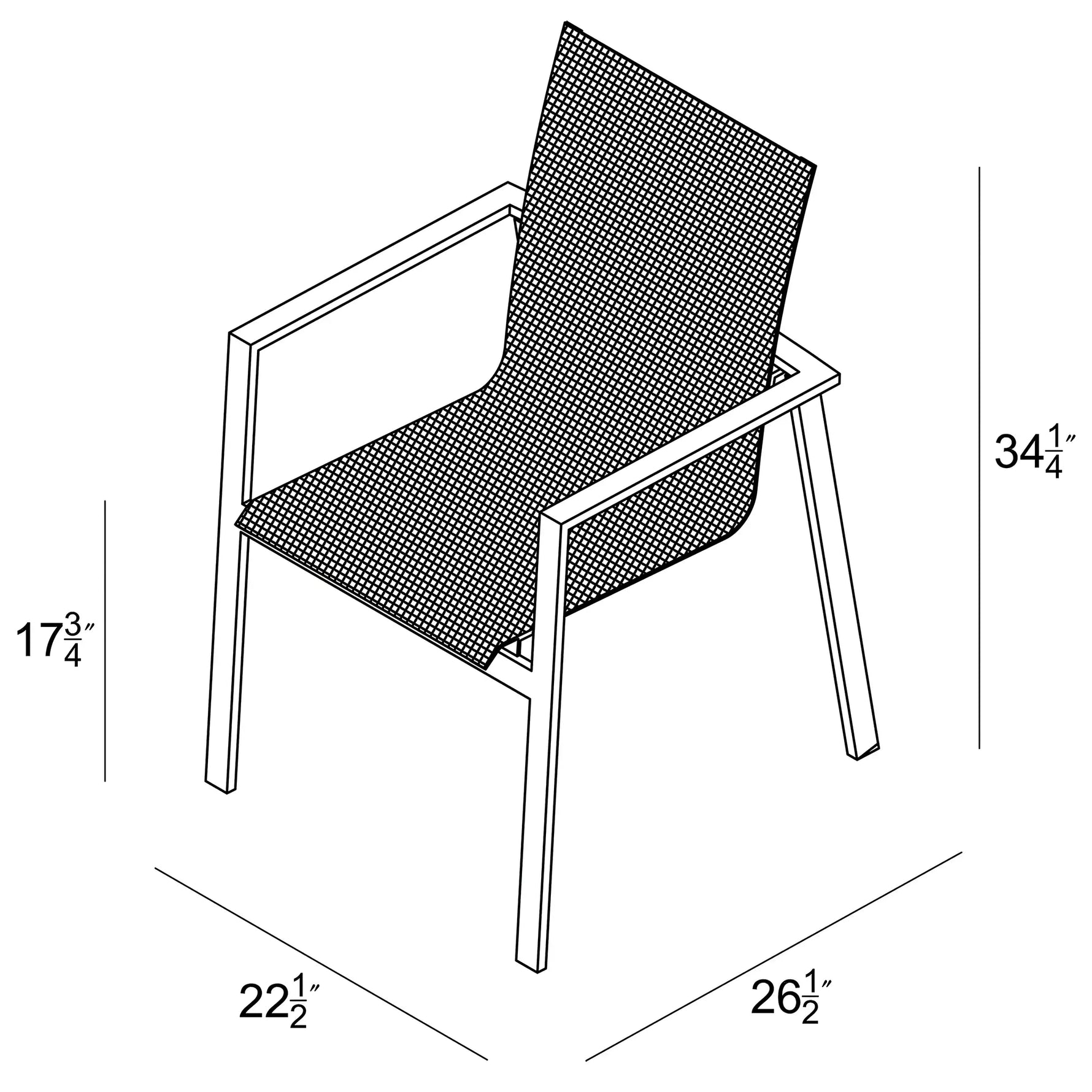 Lift Dining Arm Chair dimensions
