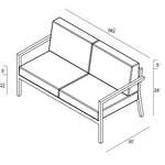Pacifica Loveseat dimensions