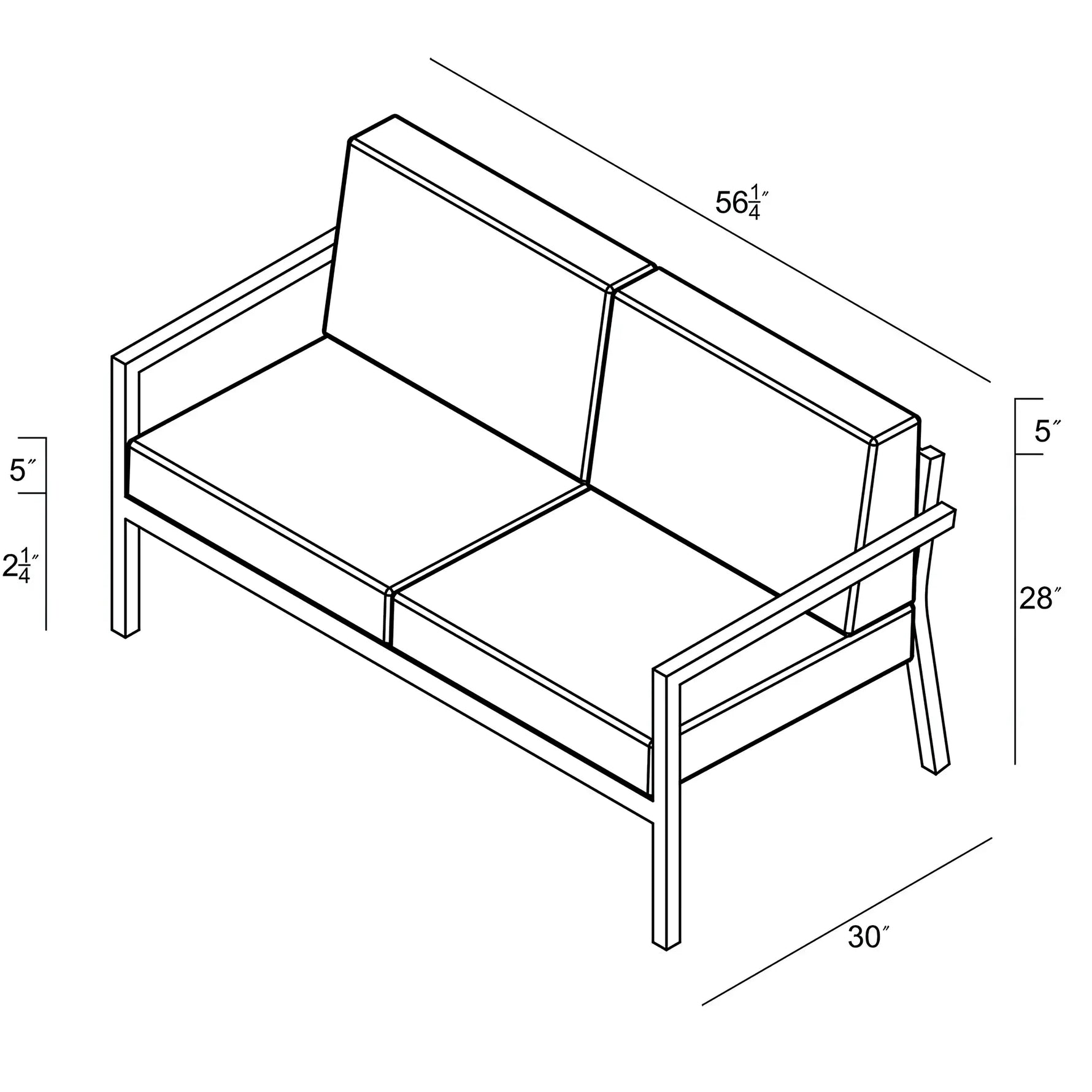 Pacifica Loveseat dimensions