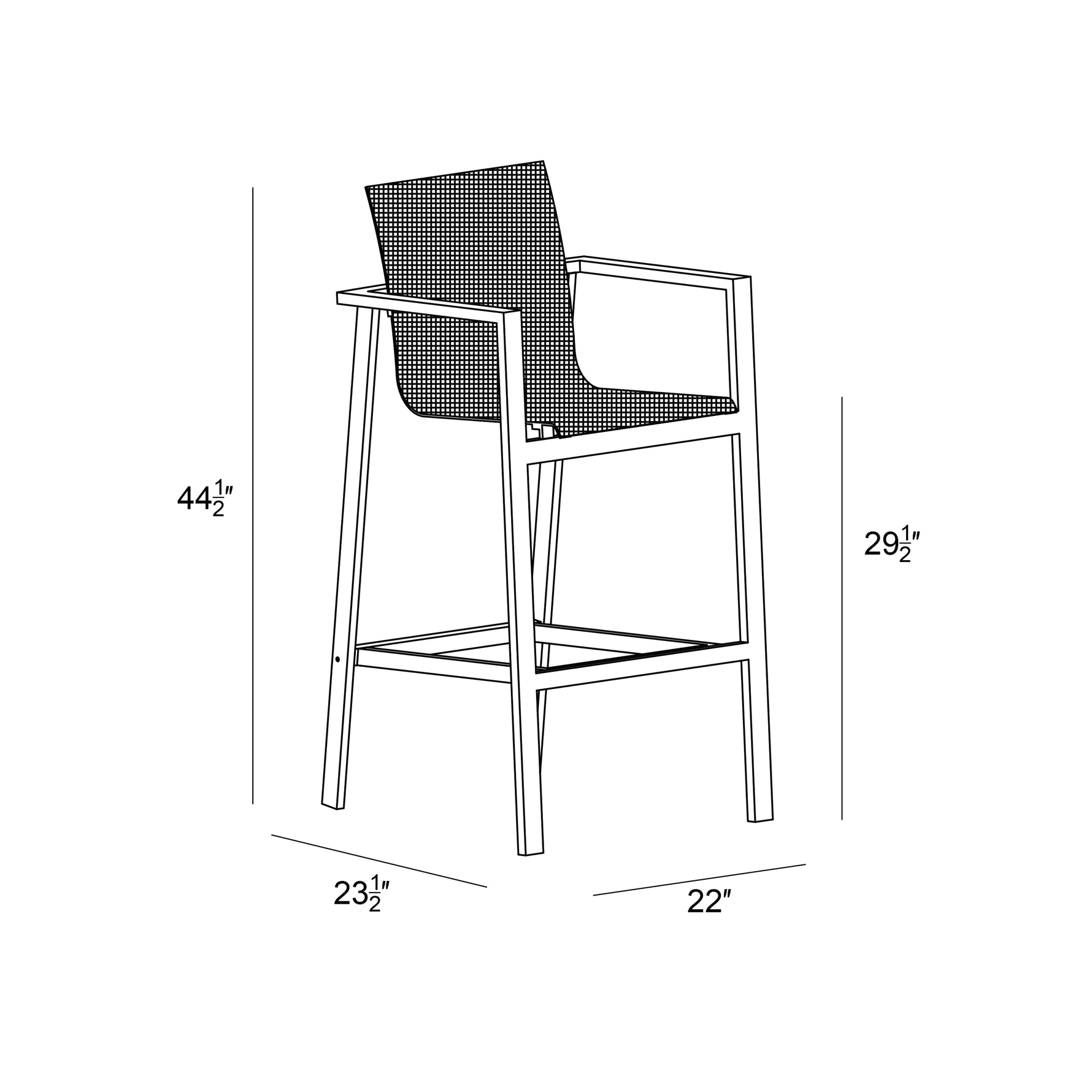 Lift Bar Chair dimensions